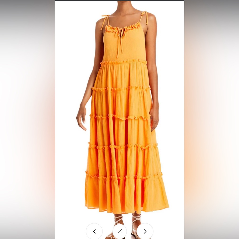Orange Ruffled Maxi Dress